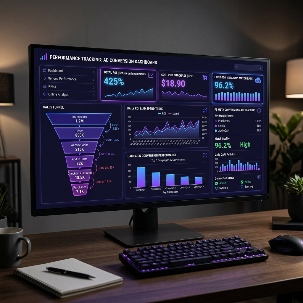 Ad Campaign Conversion Tracking Dashboard Preview